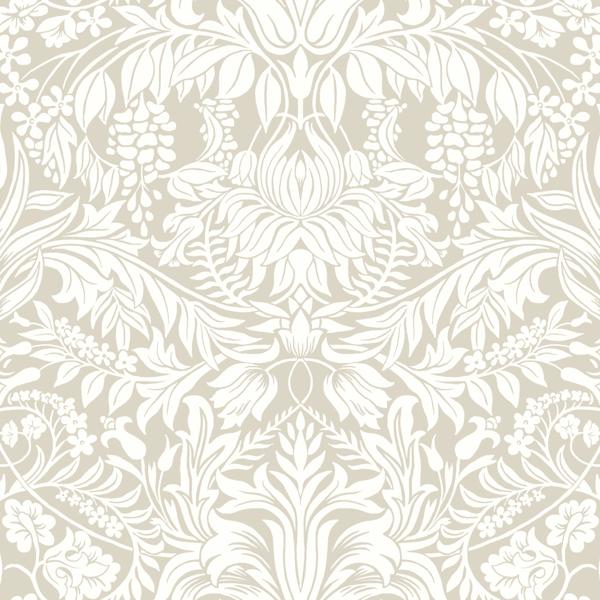Sample - W3932.1116.0 | W3932, Neutral Damask - Kravet Design Wallpaper