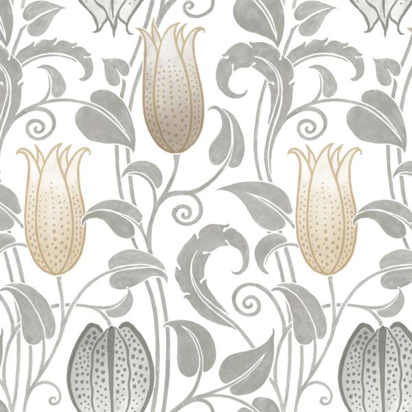 Purchase W3933.1611.0 W3933, Neutral Floral - Kravet Design Wallpaper