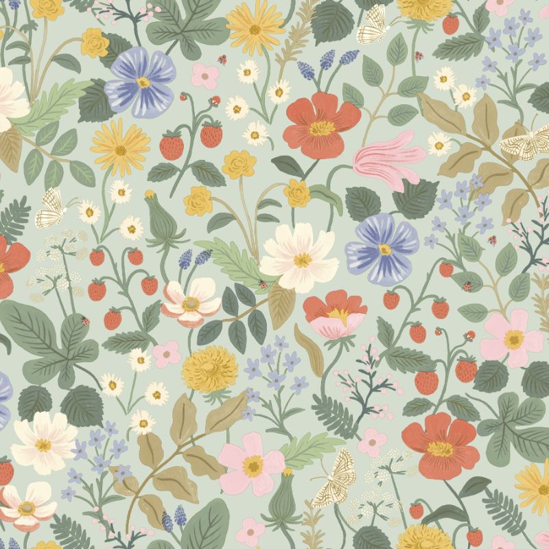 Sample - W3943.194.0 | Kravet Design, Multi Color Botanical - Kravet Design Wallpaper