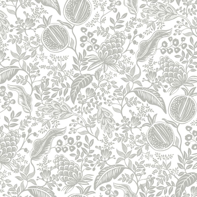 Sample - W3944.11.0 | Kravet Design, Grey Botanical - Kravet Design Wallpaper