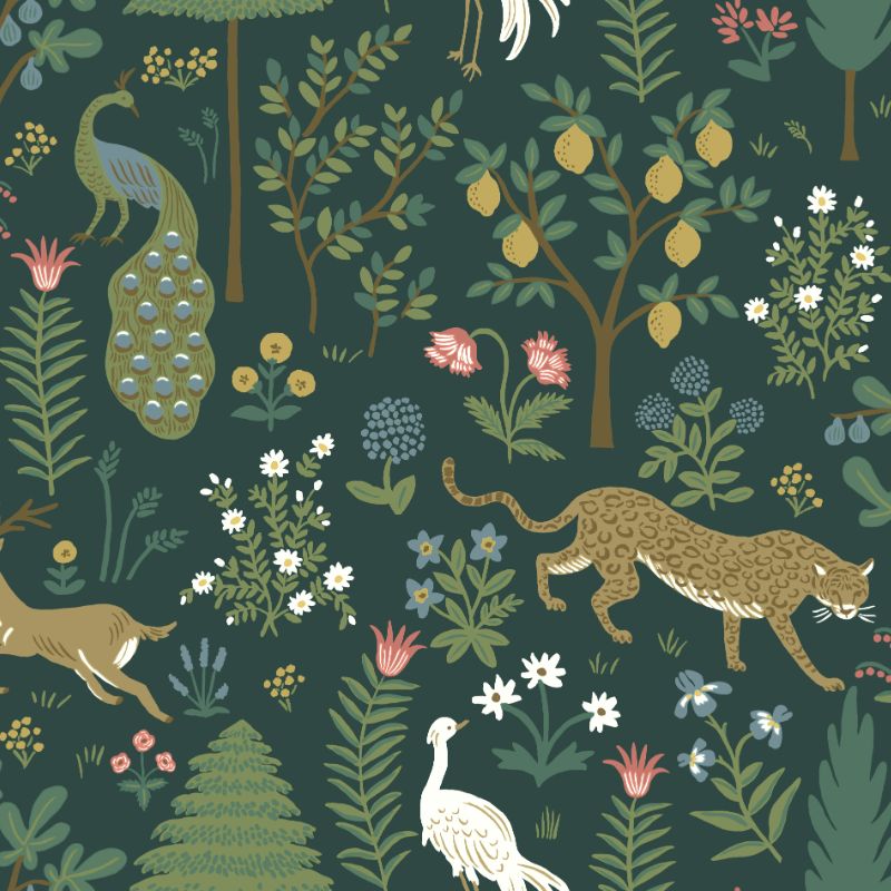 Sample - W3945.34.0 | Kravet Design, Green Animals - Kravet Design Wallpaper