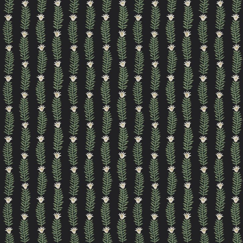 Sample - W3946.31.0 | Kravet Design, Black Botanical - Kravet Design Wallpaper