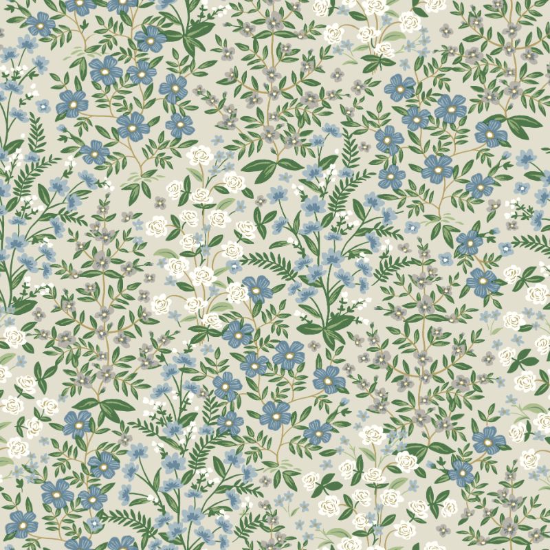 Sample - W3950.1615.0 | Kravet Design, Blue Botanical - Kravet Design Wallpaper