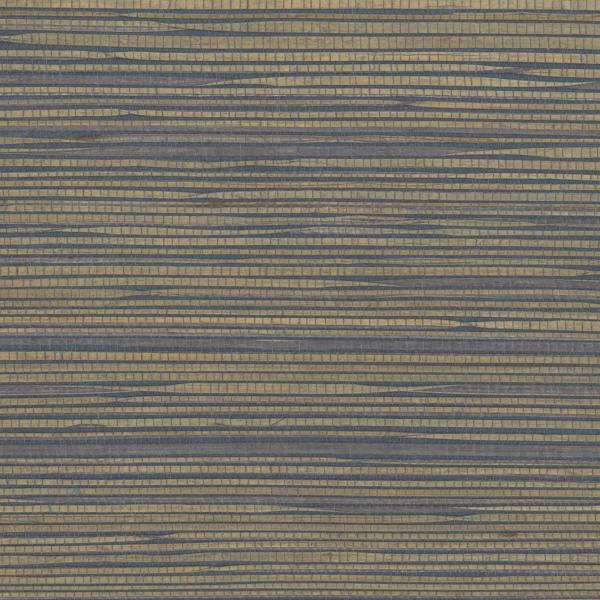 Sample - W4005-516 | Kravet Design, Blue Faux Grasscloth - Kravet Wallpaper - W4005.516.0