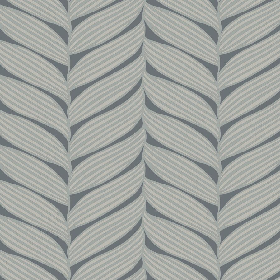 Sample - W4106-1121 | Kravet Design, Grey Leaf - Kravet Design Wallpaper - W4106.1121.0