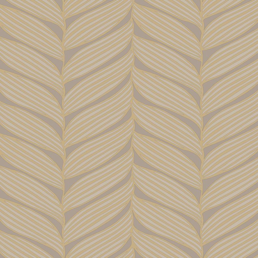 Sample - W4106-411 | Kravet Design, Brown Leaf - Kravet Design Wallpaper - W4106.411.0