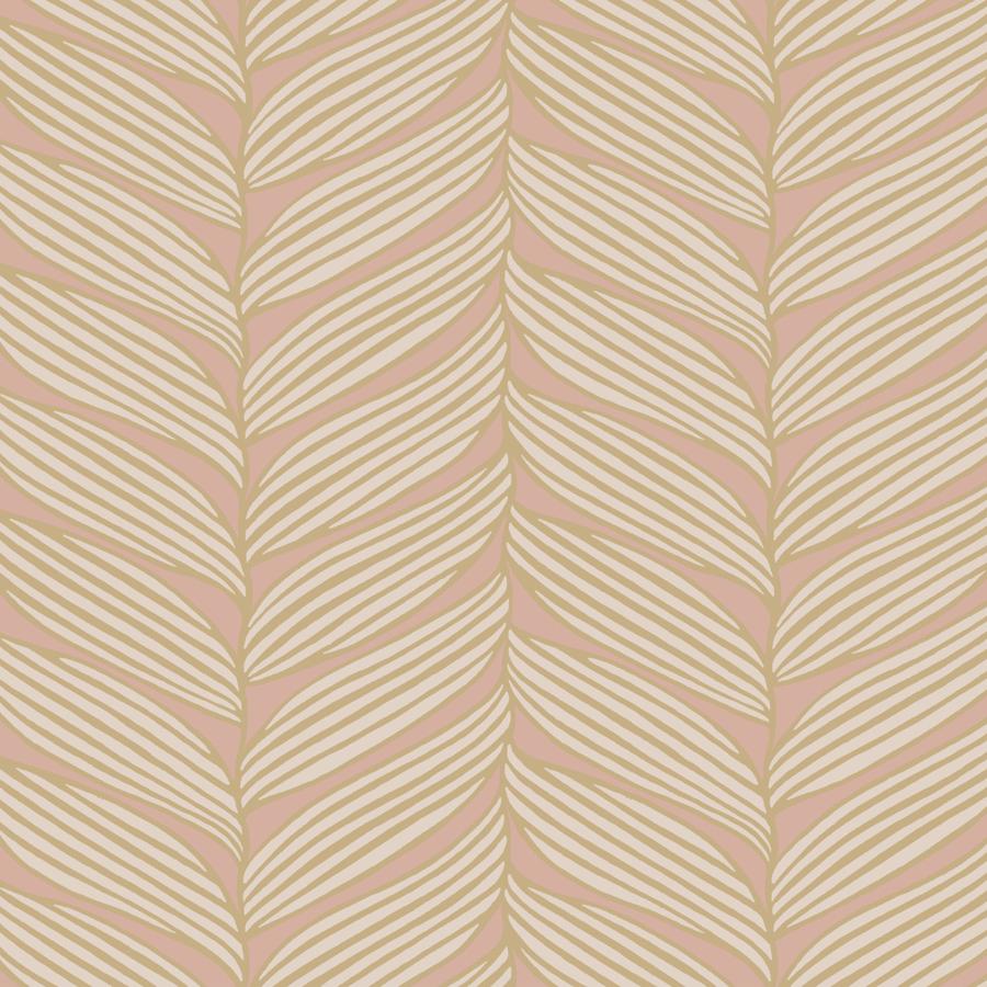 Sample - W4106-417 | Kravet Design, Pink Leaf - Kravet Design Wallpaper - W4106.417.0