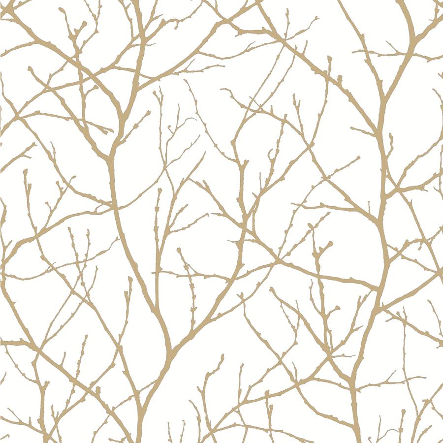 Sample - W4109-14 | Kravet Design, Gold Trees - Kravet Design Wallpaper - W4109.14.0