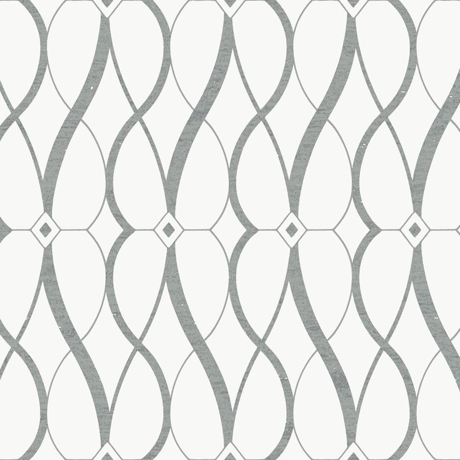 Sample - W4111-1101 | Kravet Design, Grey Geometric - Kravet Design Wallpaper - W4111.1101.0