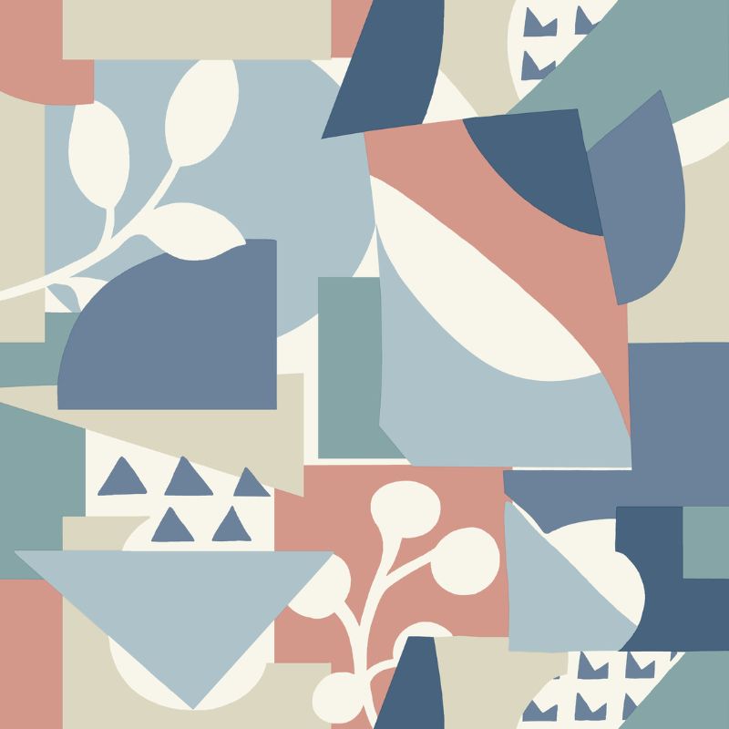 Sample - W4127.517.0 | Kravet Design, Blue Abstract - Kravet Design Wallpaper
