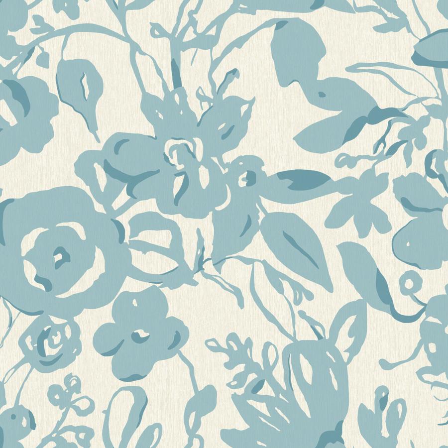 Sample - W4134-15 | Kravet Design, Blue Botanical - Kravet Design Wallpaper - W4134.15.0