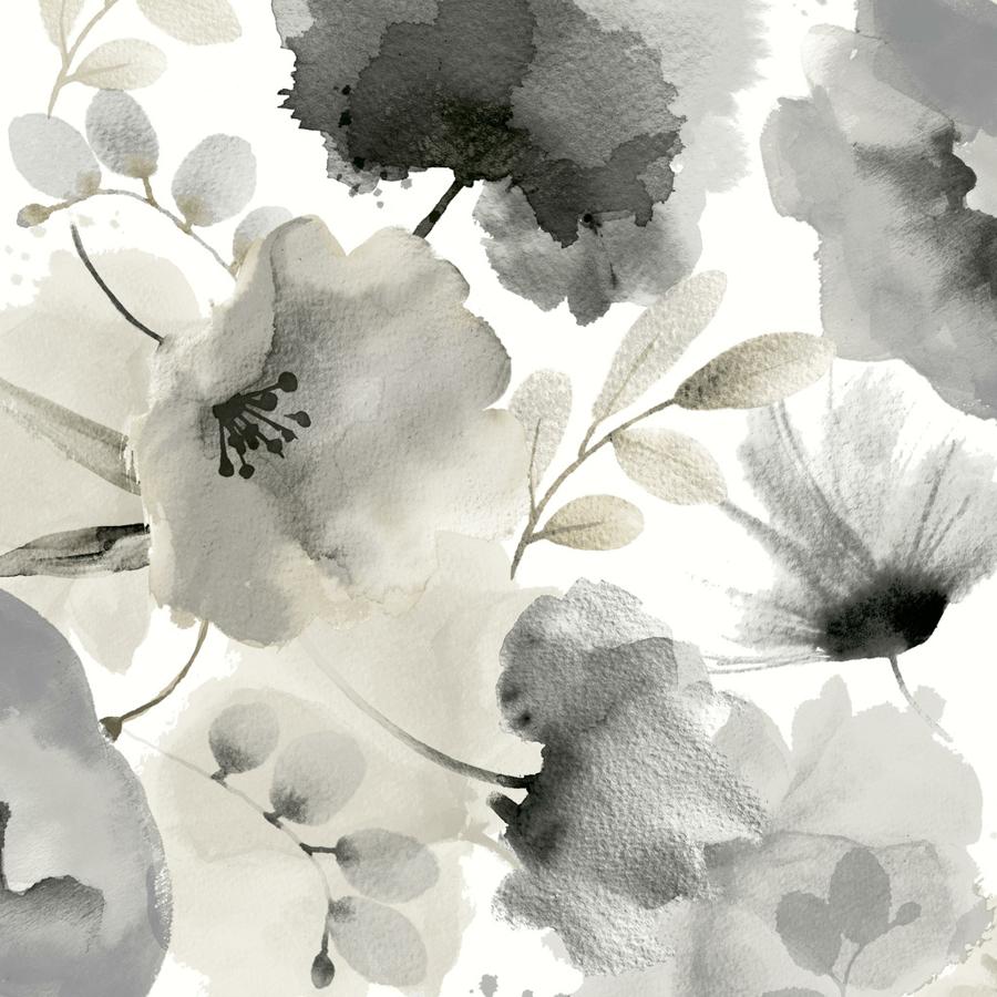 Sample - W4138-8 | Kravet Design, Black Floral - Kravet Design Wallpaper - W4138.8.0