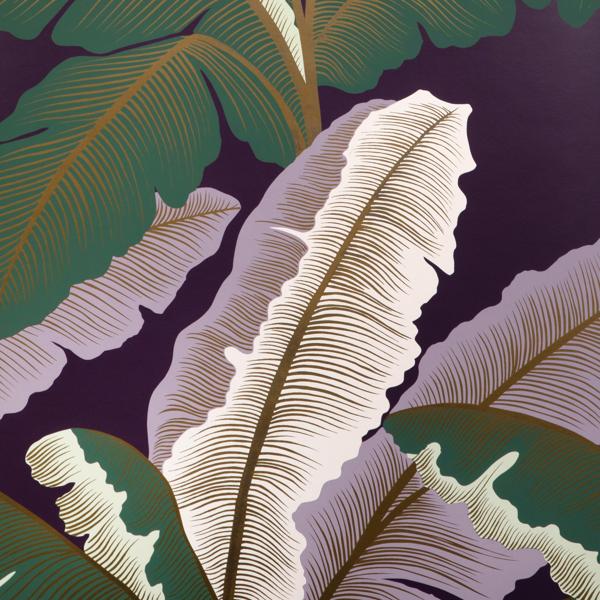 Sample - W4151-310 | Isla Royal Wp, Purple Botanical - Kravet Wallpaper - W4151.310.0