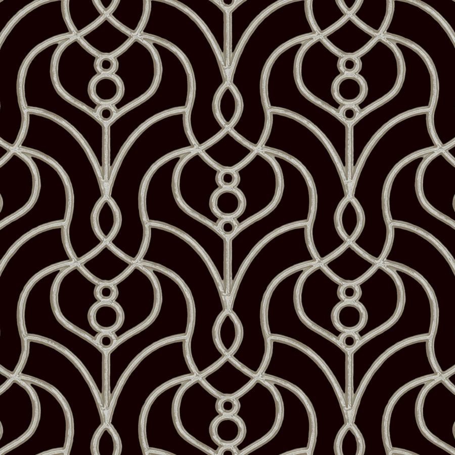 Sample - W4161-8 | Kravet Design, Black Lattice - Kravet Design Wallpaper - W4161.8.0