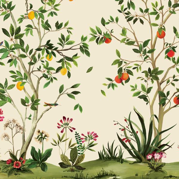 Sample - W4184-314 | Kravet Design, Green Botanical - Kravet Wallpaper - W4184.314.0