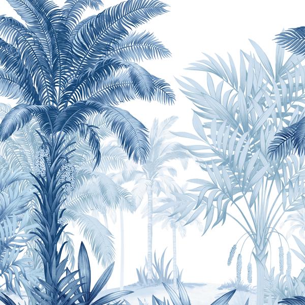 Sample - W4192-50 | Kravet Design, Blue Botanical - Kravet Wallpaper - W4192.50.0
