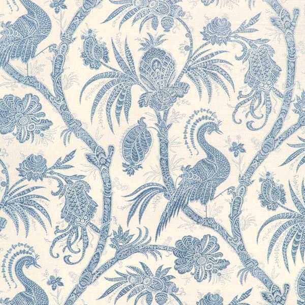 Sample - W4200-15 | Kravet Design, Blue Animals - Kravet Wallpaper - W4200.15.0