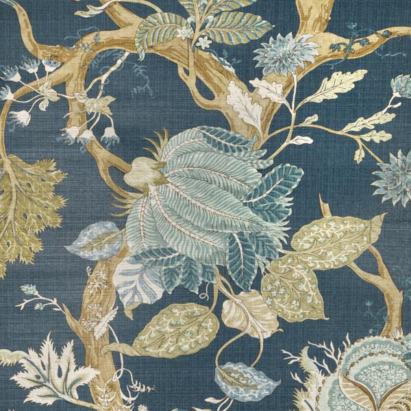 Sample - W4201-535 | Kravet Design, Blue Botanical - Kravet Wallpaper - W4201.535.0