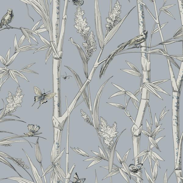 Sample - W4238-5 | Kravet Design, Blue Toile - Kravet Design Wallpaper - W4238.5.0