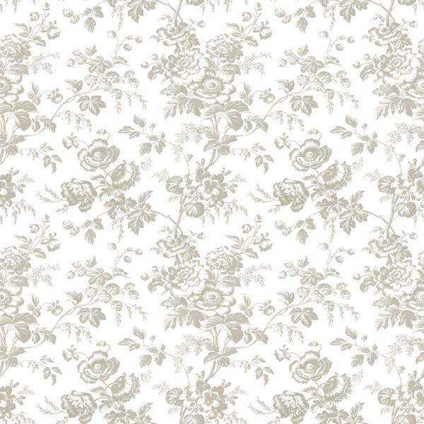 Sample - W4243-106 | Kravet Design, Neutral Floral - Kravet Design Wallpaper - W4243.106.0