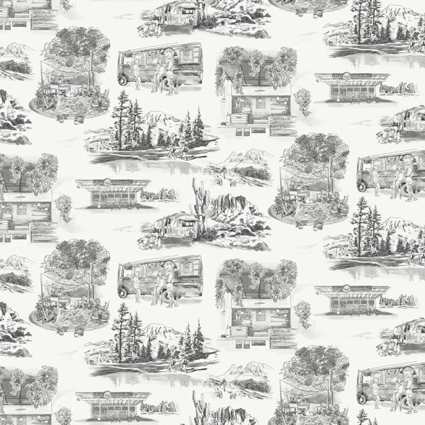 Sample - W4245-1121 | Kravet Design, Grey Architectural - Kravet Design Wallpaper - W4245.1121.0
