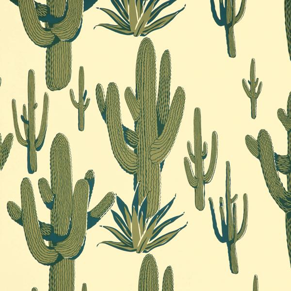Sample - W4260-23 | Cacti Land Wp, Green Botanical - Kravet Couture Wallpaper - W4260.23.0