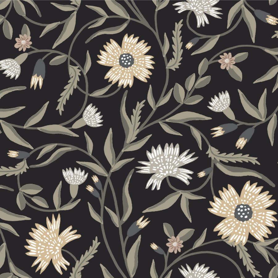 Sample - W4291-816 | Kravet Design, Beige Floral - Kravet Design Wallpaper - W4291.816.0