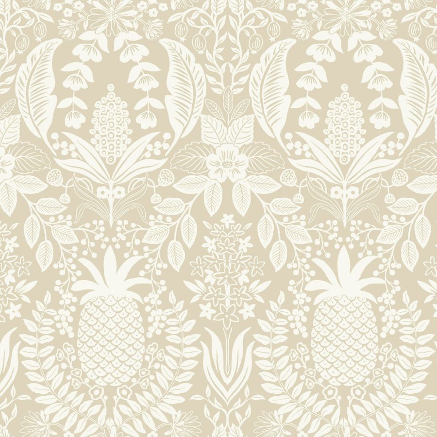 Sample - W4295-16 | Kravet Design, White Fruit - Kravet Design Wallpaper - W4295.16.0