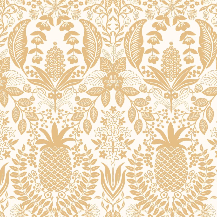 Sample - W4295-4 | Kravet Design, Gold Fruit - Kravet Design Wallpaper - W4295.4.0