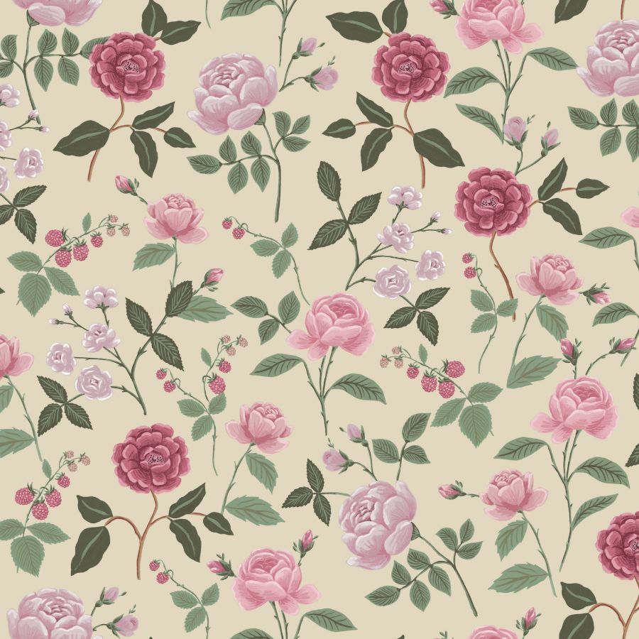 Sample - W4299-1617 | Kravet Design, Beige Floral - Kravet Design Wallpaper - W4299.1617.0
