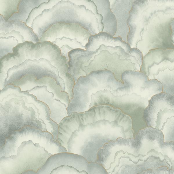Sample - W4313-3 | Kravet Design, Green Abstract - Kravet Design Wallpaper - W4313.3.0