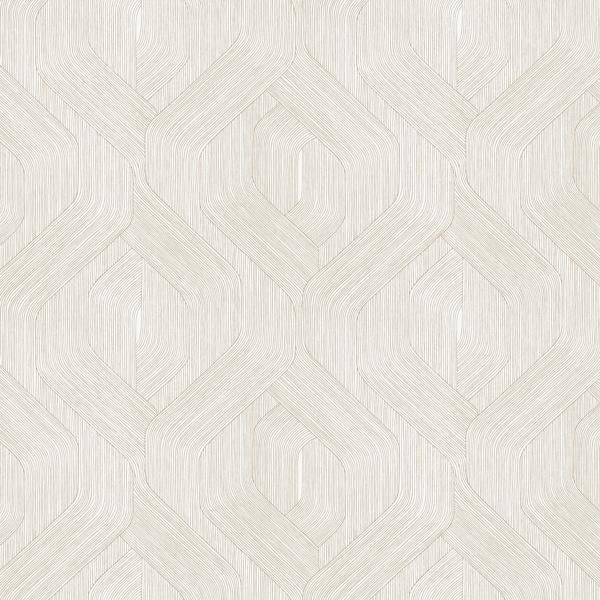 Sample - W4314-61 | Kravet Design, Neutral Geometric - Kravet Design Wallpaper - W4314.61.0