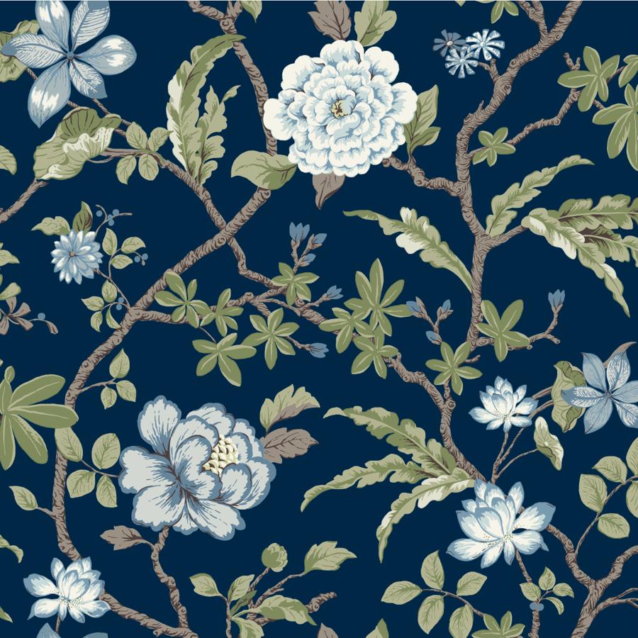 Purchase W4409-550 Kravet Design, Blue Floral - Kravet Design Wallpaper - W4409.550.0