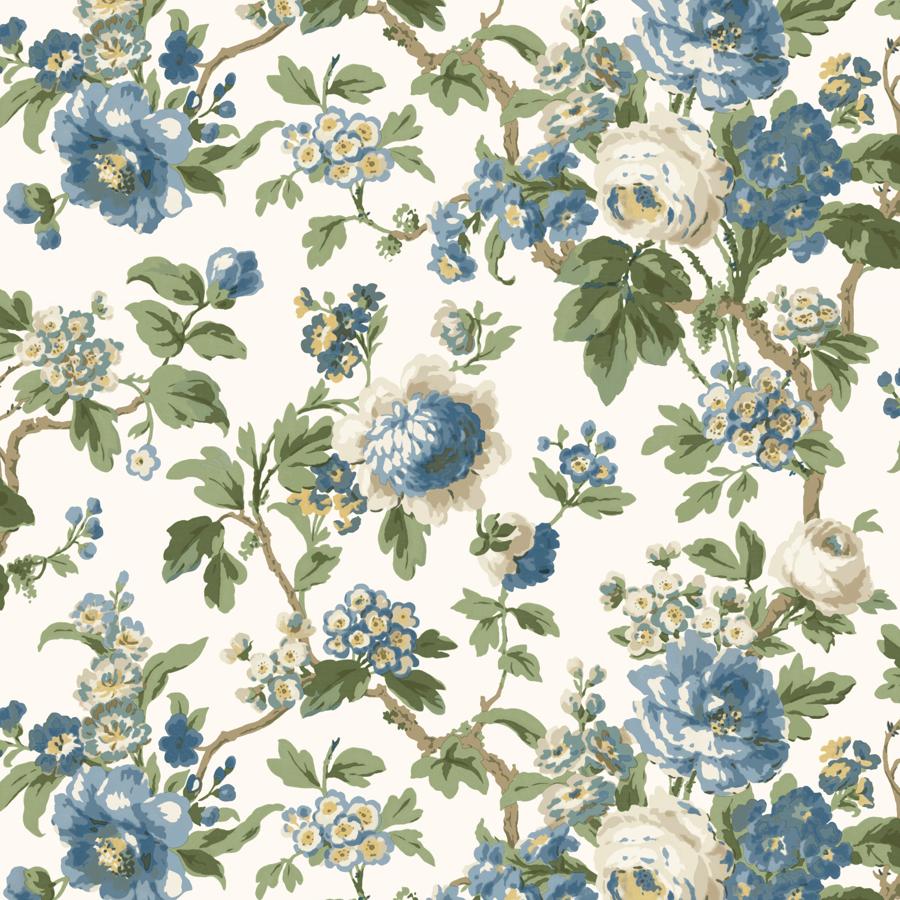 Purchase W4486-35 Kravet Design, Blue Floral - Kravet Design Wallpaper - W4486.35.0