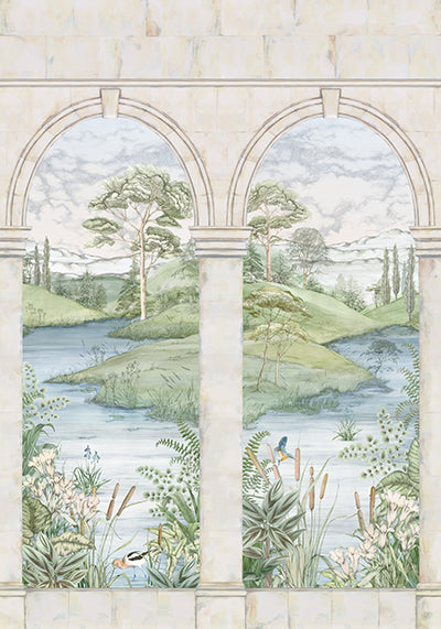 Purchase Sample - W7814-01 Rhapsody Colonnato Stone. Osborne & Little Wallpaper