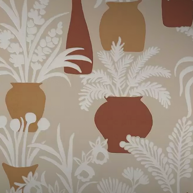 Purchase Item W7854-03 pattern name & color Irisa Amphora Terracotta Osborne & Little Wallpaper