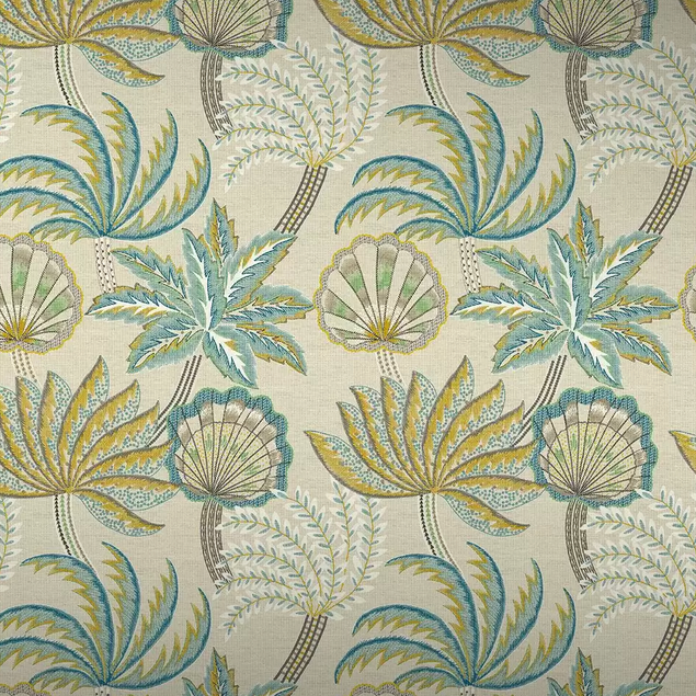 Purchase Pattern W7857-01 pattern name & color Irisa Ravenala Petrol/Gold. Osborne & Little Wallpaper
