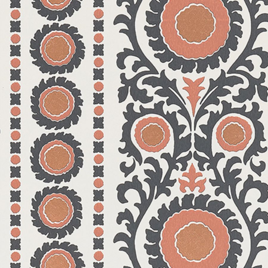 Purchase W7904-03 | Byzance Samrina Charcoal/Copper - Osborne & Little Wallpaper