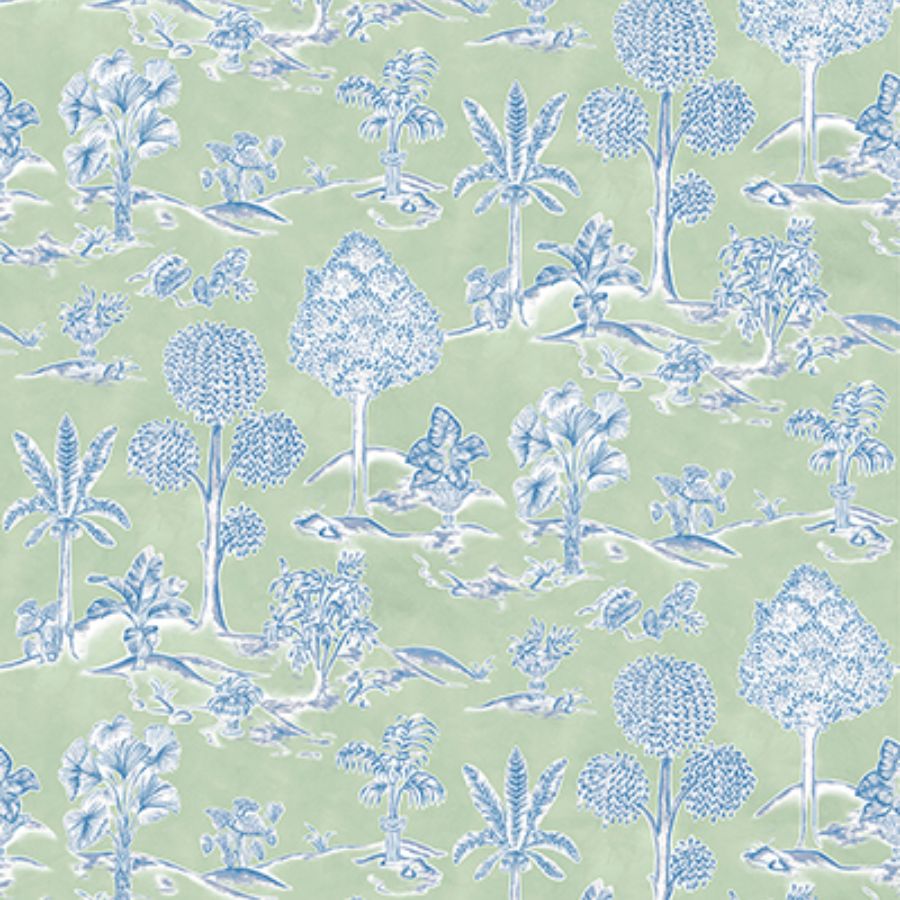 Purchase W8033-01 | Ananda Karuna Apple/Denim - Osborne & Little Wallpaper