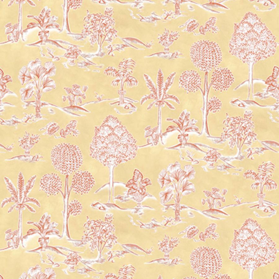 Purchase W8033-03 | Ananda Karuna Dandelion/Terracotta - Osborne & Little Wallpaper