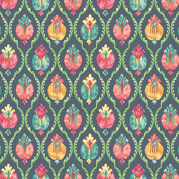 Purchase W8121-01 | Belvedere Mysore Midnight/Magenta - Osborne & Little Wallpaper