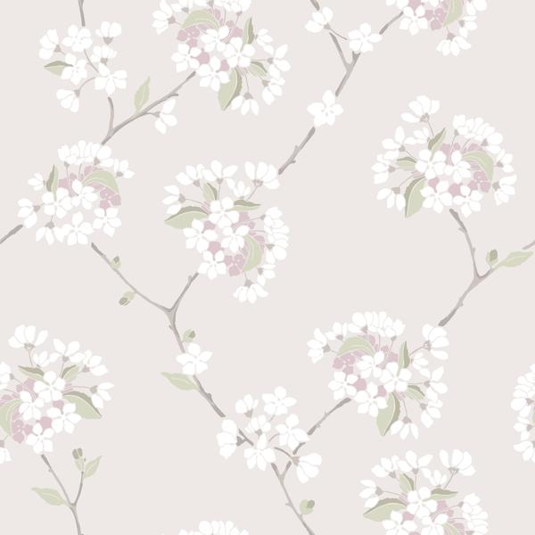 Sample - Wdr1015-Wt | Wilma, Beige Botanical - Winfield Thybony Wallpaper - Wdr1015.Wt.0