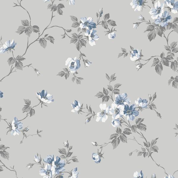 Purchase Wdr1020-Wt Charlotta, Blue Botanical - Winfield Thybony Wallpaper - Wdr1020.Wt.0