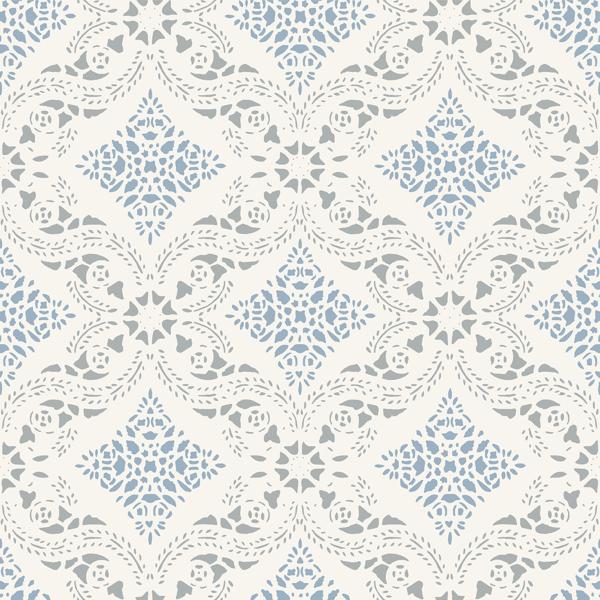Sample - Wdr1062-Wt | Morrissey, Blue Geometric - Winfield Thybony Wallpaper - Wdr1062.Wt.0
