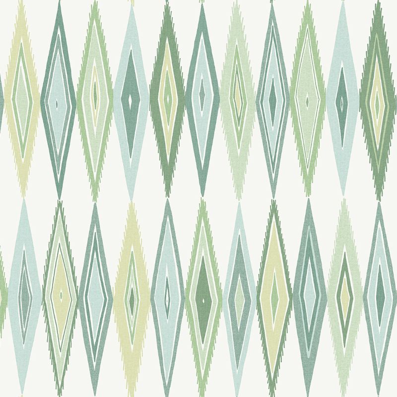 Sample - Wtk20004.Wt.0 | Bowfin, Green Geometric - Winfield Thybony Wallpaper