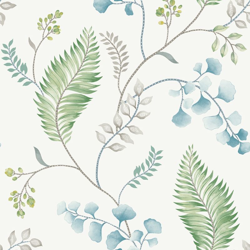 Sample - Wtk20304.Wt.0 | El Monte, Green Botanical - Winfield Thybony Wallpaper