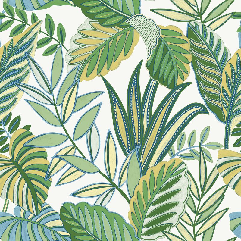 Purchase Wtk20804.Wt.0 Key Haven, Green Leaf - Winfield Thybony Wallpaper