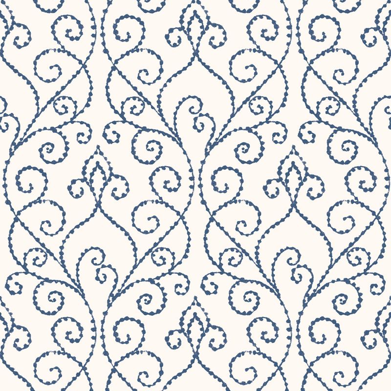 Sample - Wtk21102.Wt.0 | Sea Lore, Blue Trellis - Winfield Thybony Wallpaper