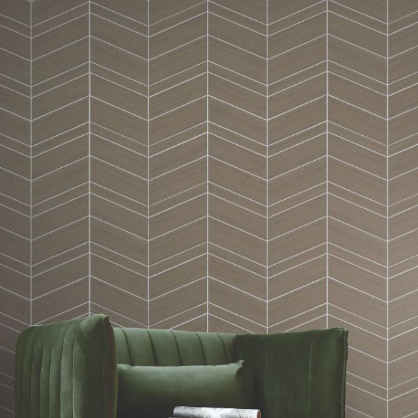 Purchase Ygl7024 | Natural Palette Resource, Chevron Abaca Cinnamon - Ronald Redding Wallpaper