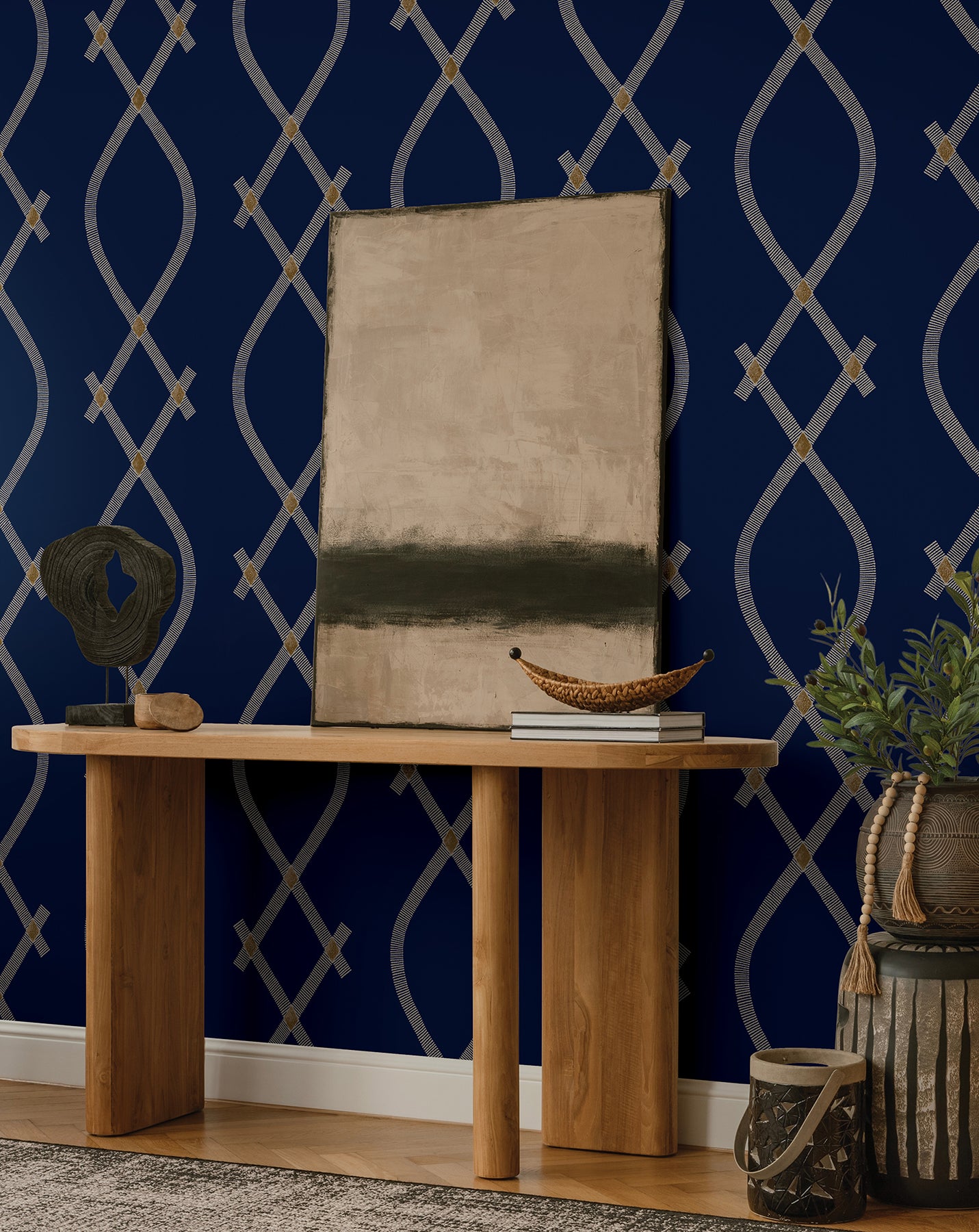 Purchase Za8032 | Tea Garden Ii, Ellena Navy - Ronald Redding Wallpaper